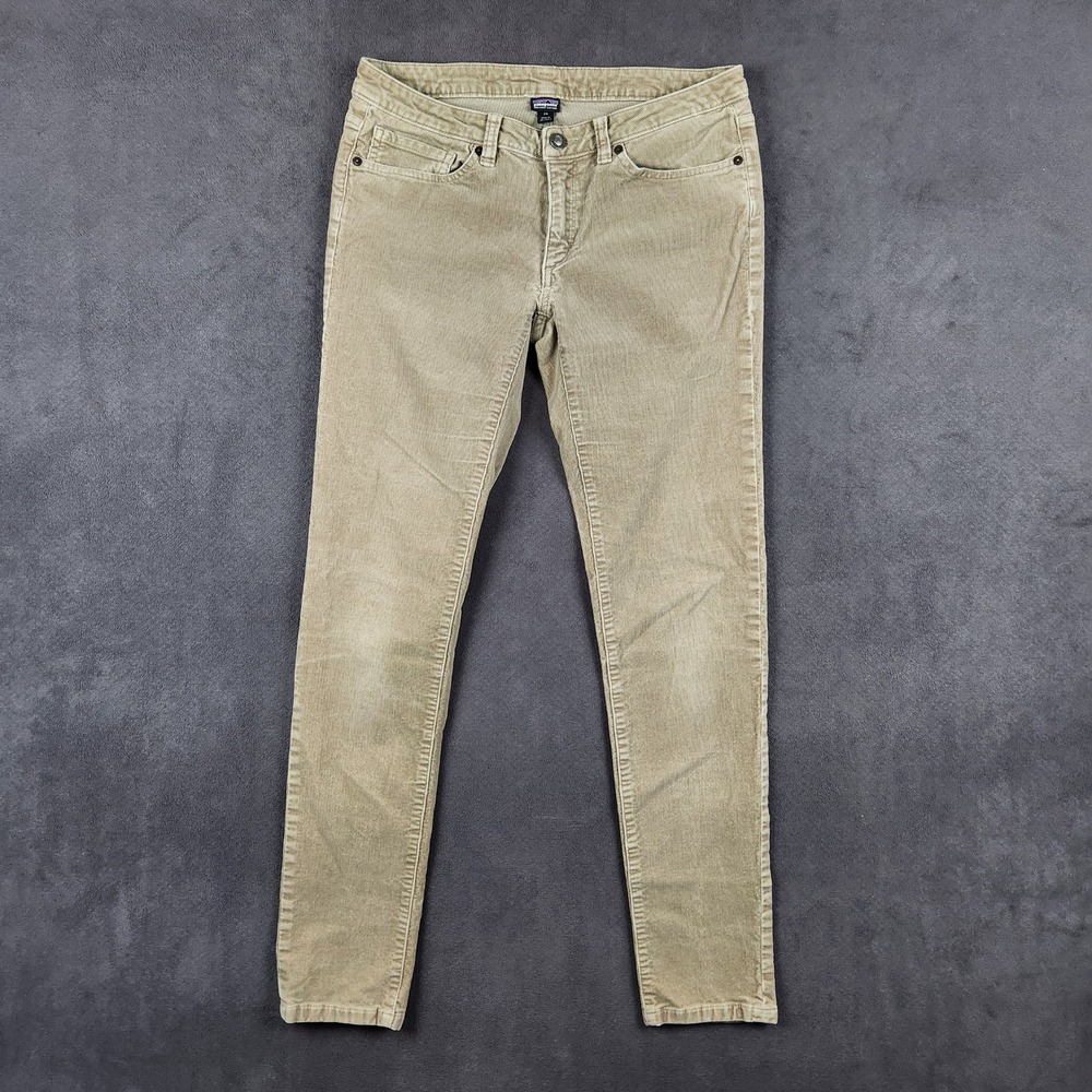 Patagonia Fitted Corduroy Pants Womens 29 Tan Slim Straight Organic Cotton 55055